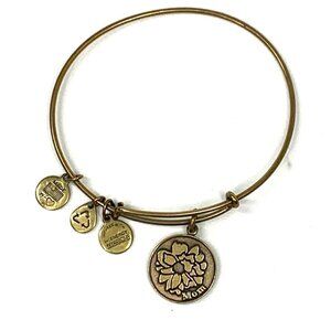 Alex and Ani Mom Charm Bracelet Gold Finish - Expands 2"- 3.5"